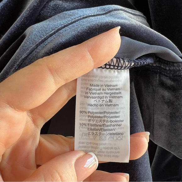 Madewell Velvet Balloon-Sleeve Sweatshirt Deep Blue Stretch Soft Boho Preppy S - Picture 6 of 8